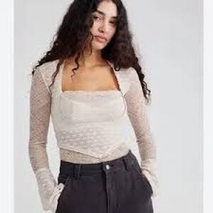 Free People | Tops | Free People My Party Lace Long Sleeve Top